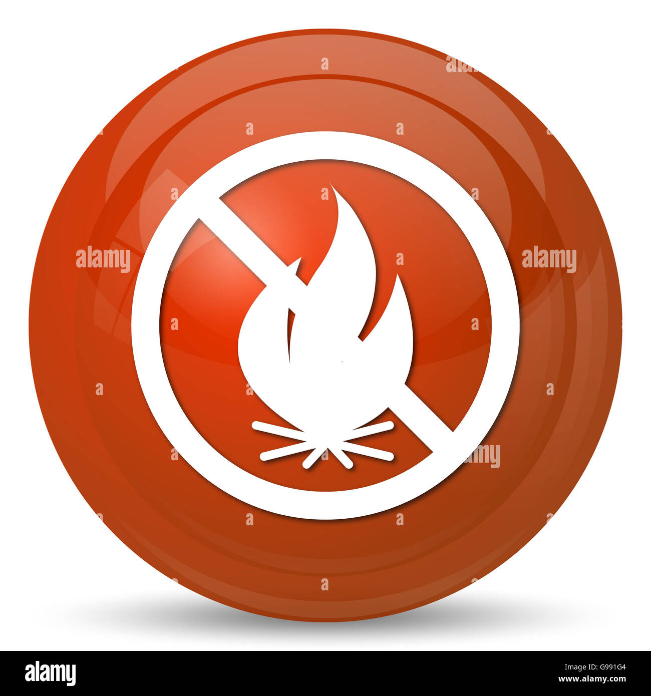Fire forbidden icon. Internet button on white background Stock Photo ...