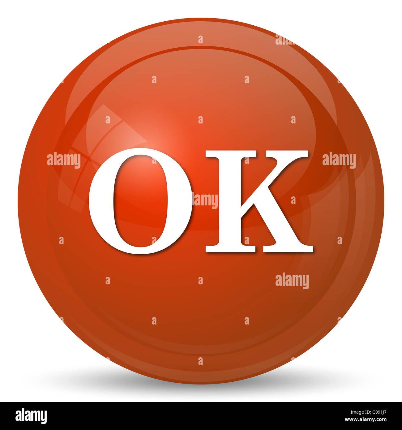 OK icon. Internet button on white background Stock Photo - Alamy