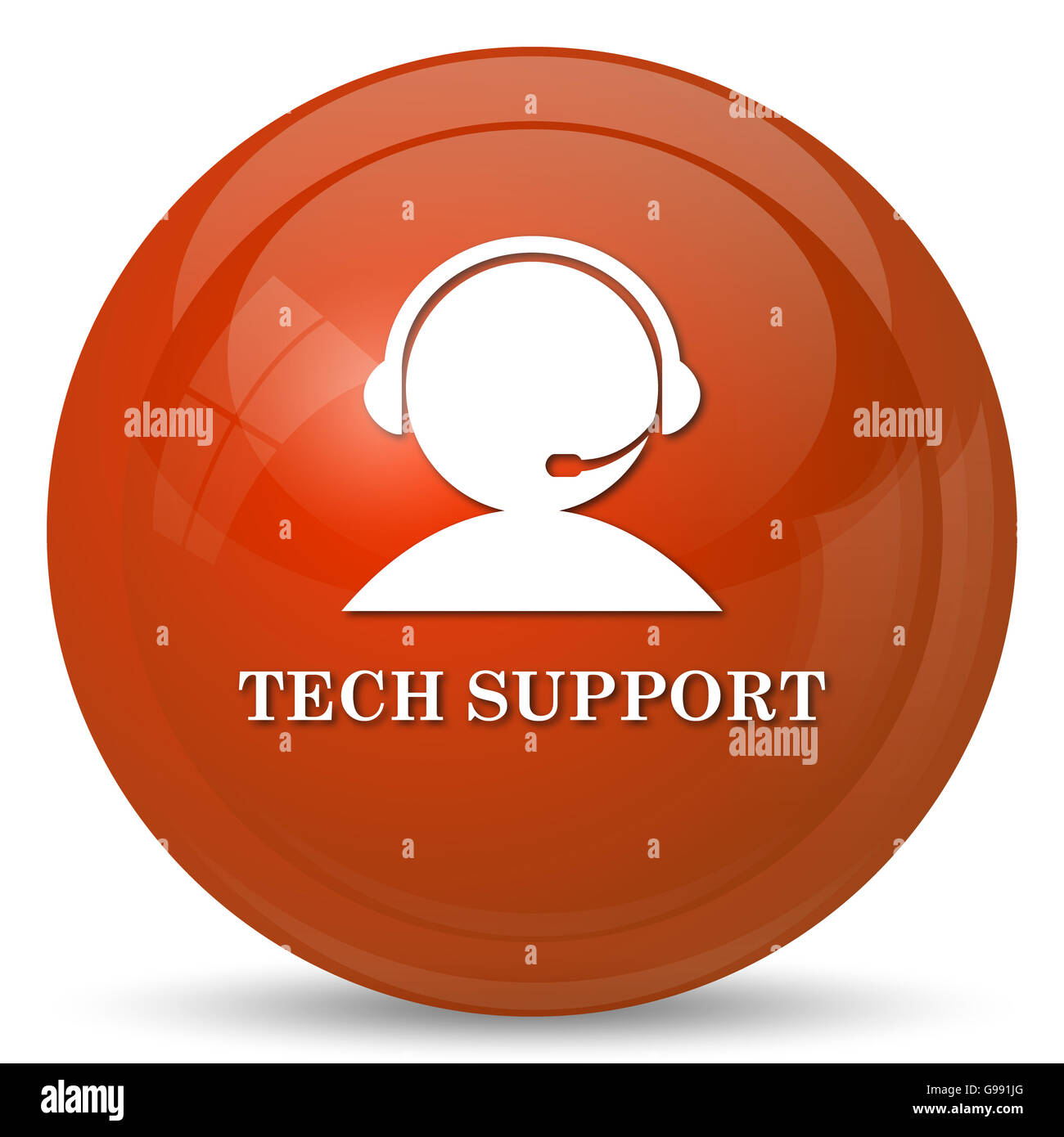 Tech support icon. Internet button on white background Stock Photo - Alamy
