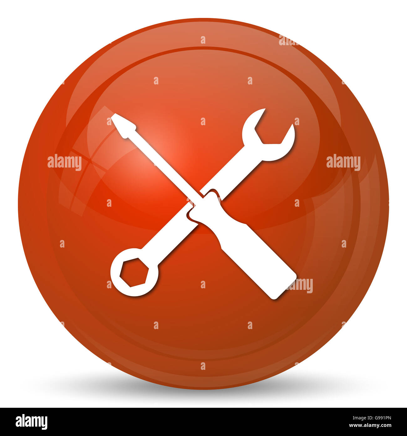 Tools icon. Internet button on white background Stock Photo - Alamy