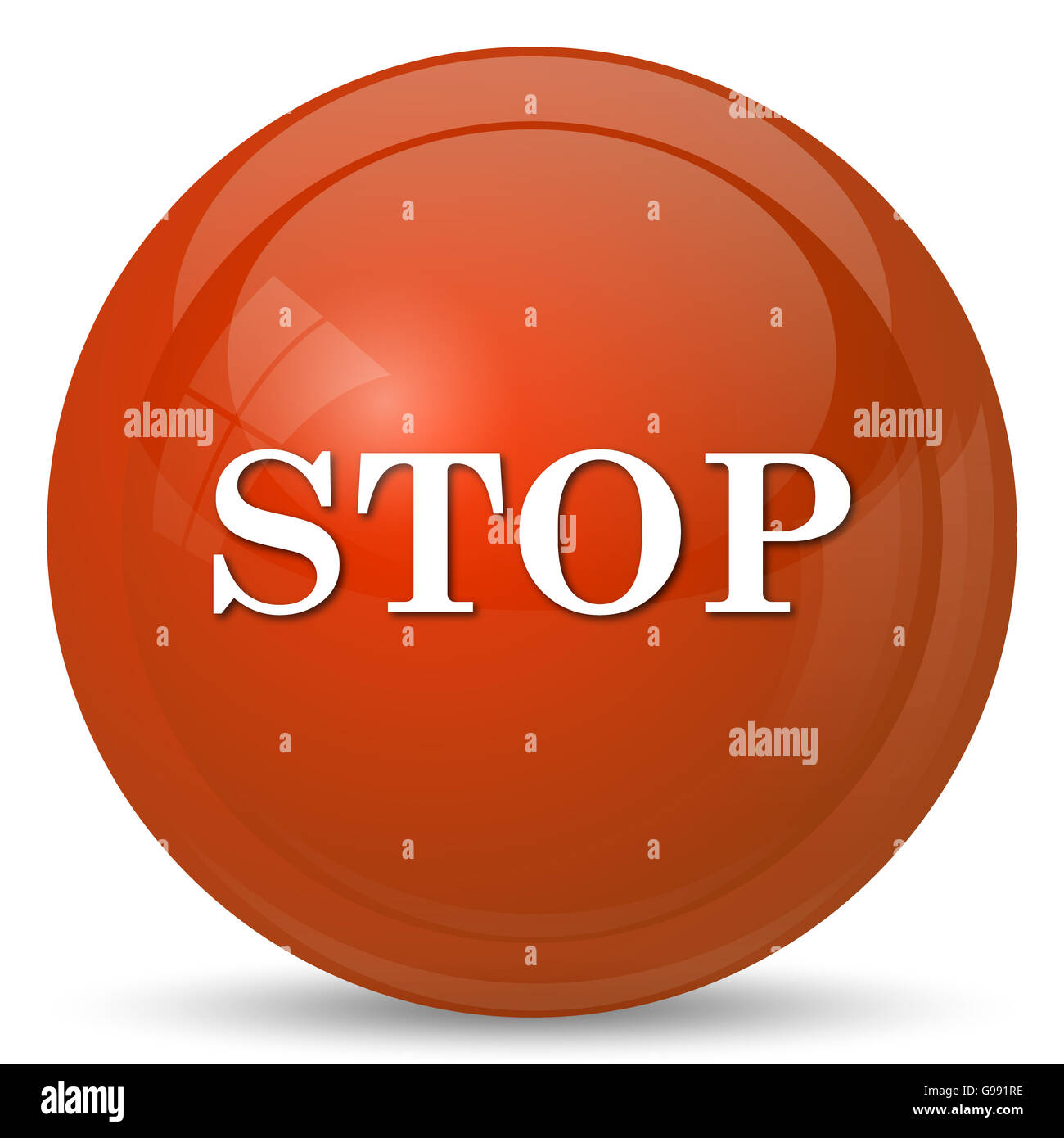 Stop icon. Internet button on white background Stock Photo - Alamy