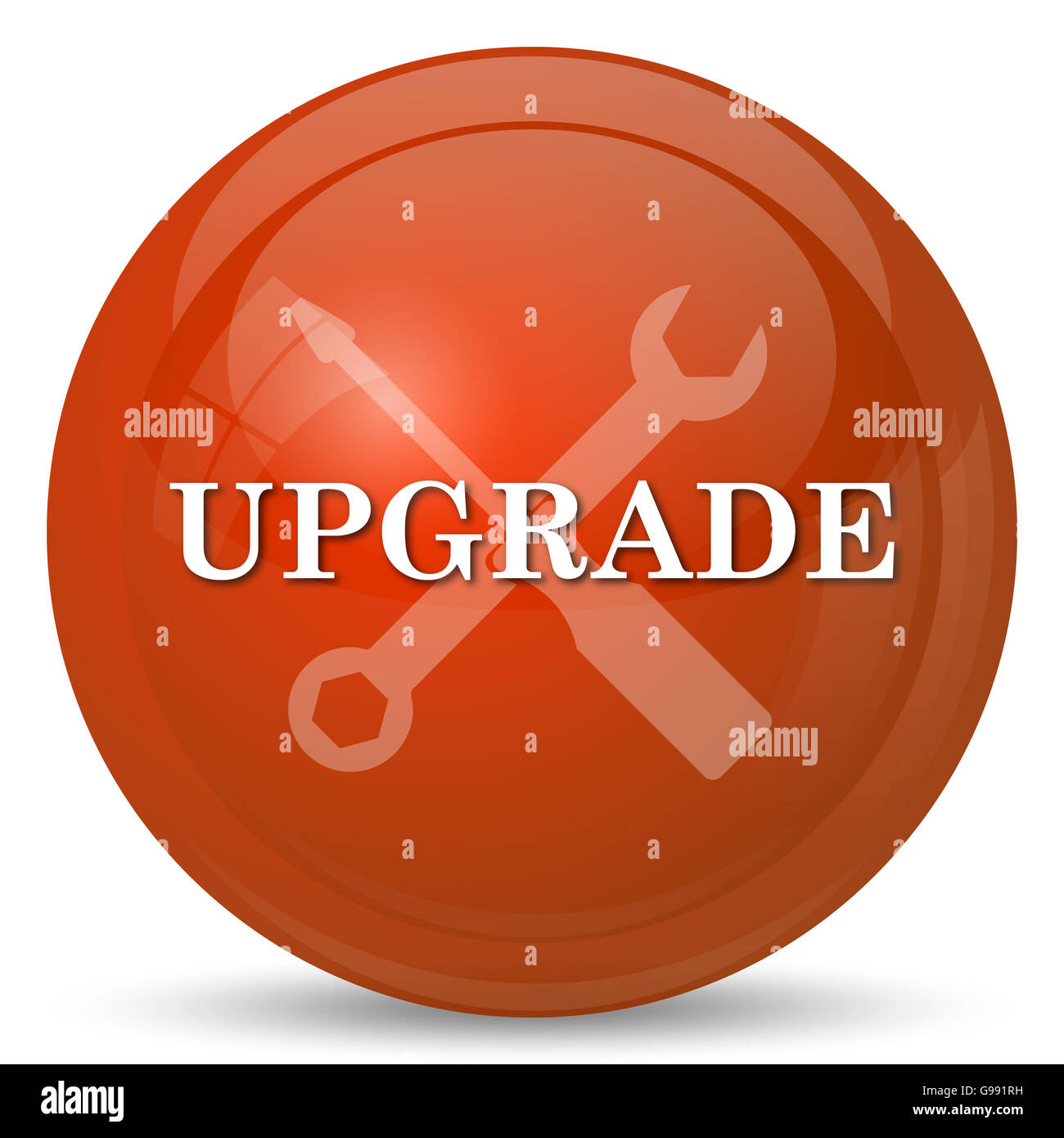 Upgrade icon. Internet button on white background Stock Photo - Alamy
