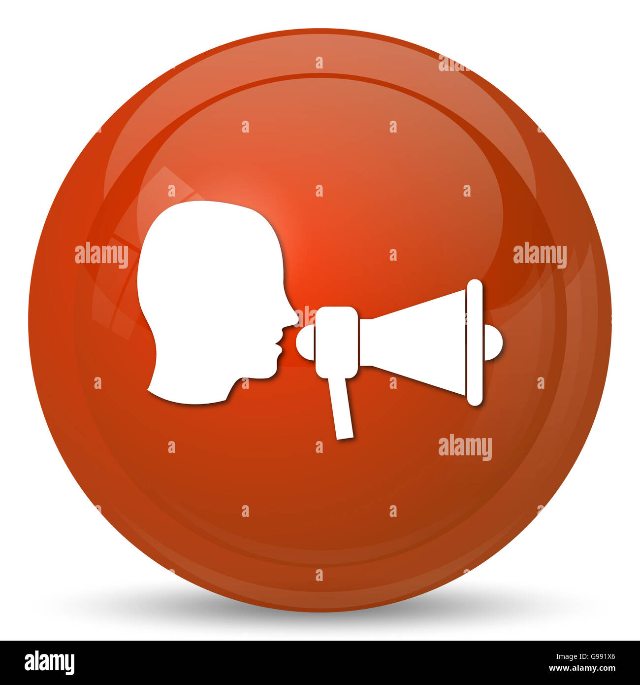 Megaphone icon. Internet button on white background Stock Photo - Alamy