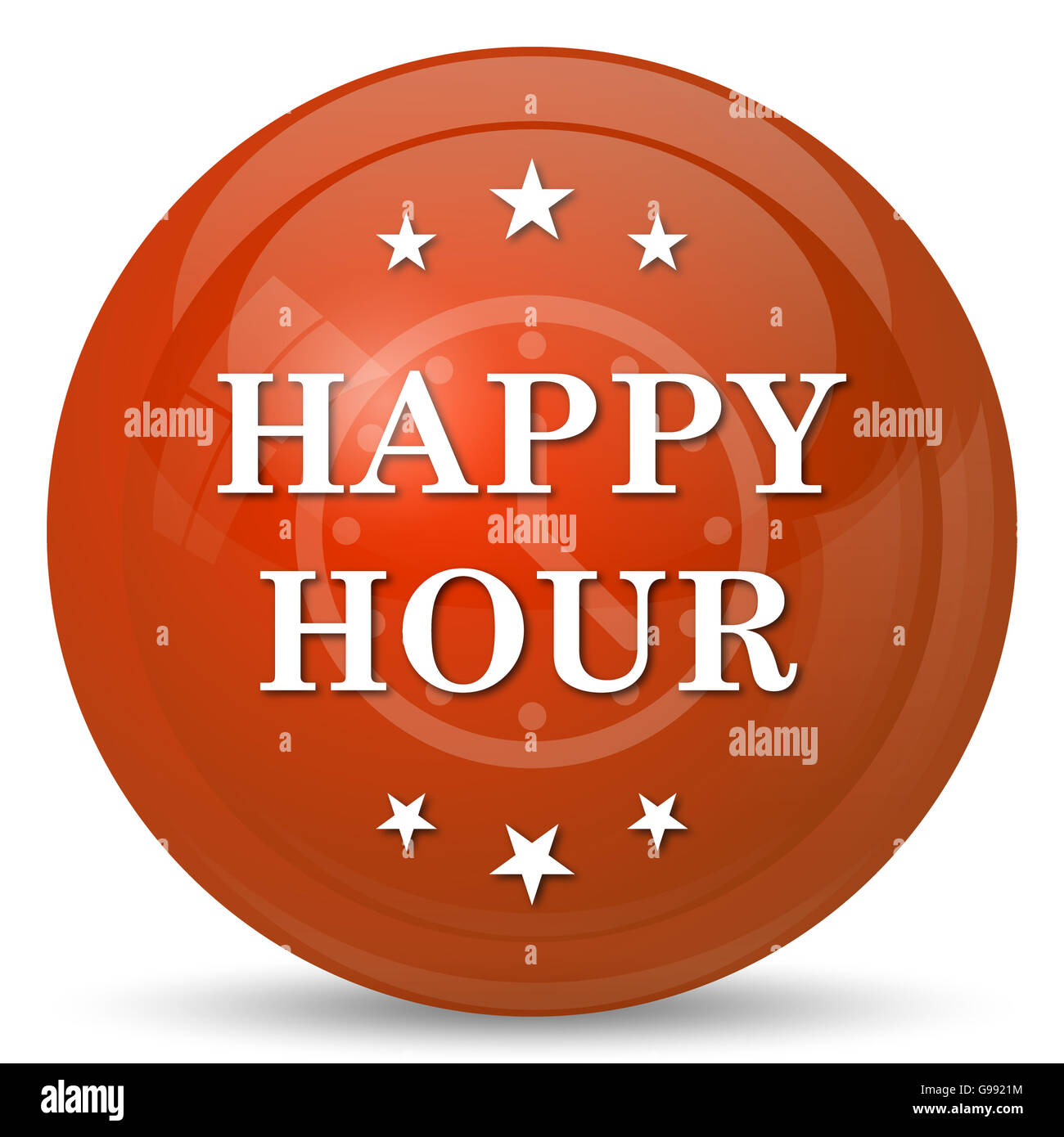 Happy hour icon. Internet button on white background Stock Photo - Alamy