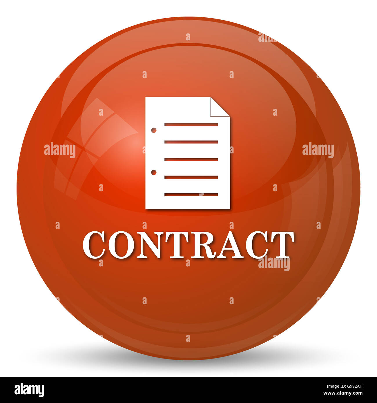 Contract icon. Internet button on white background Stock Photo - Alamy