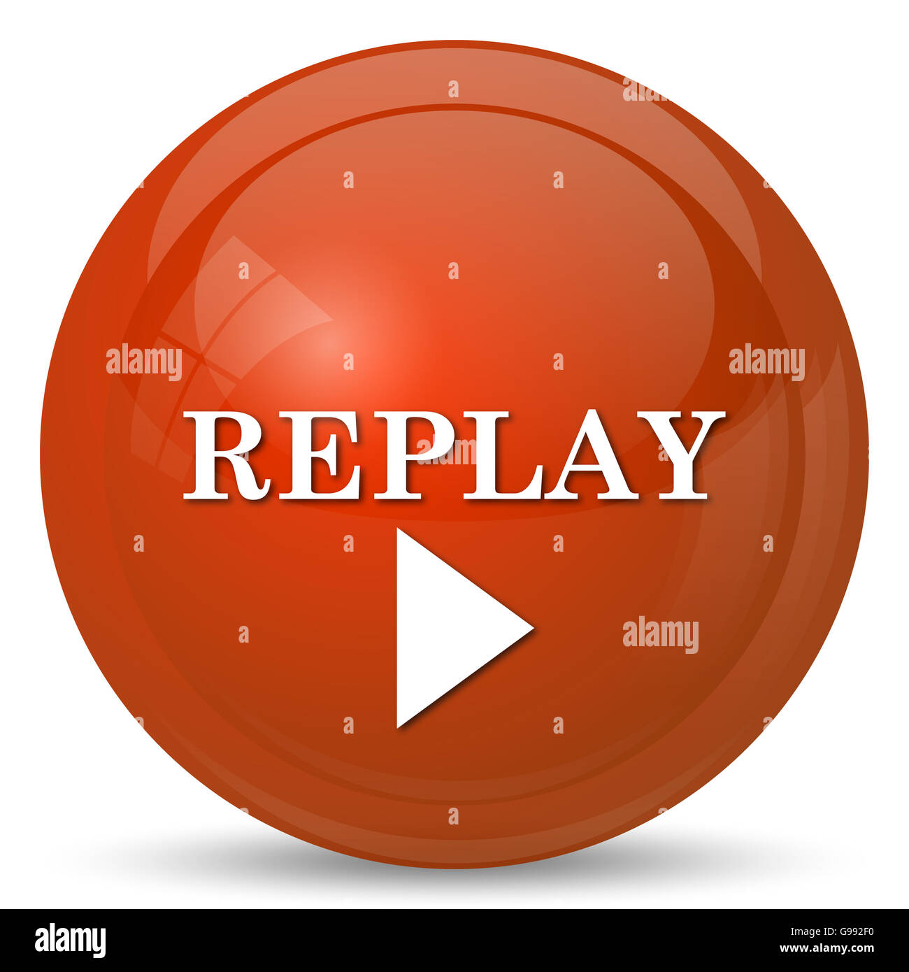 Replay icon. Internet button on white background Stock Photo - Alamy