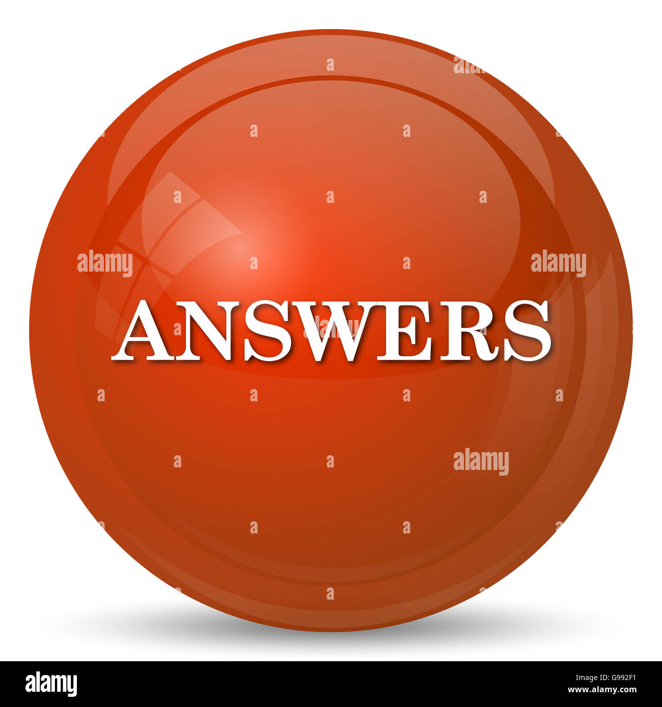 Answers icon. Internet button on white background Stock Photo - Alamy
