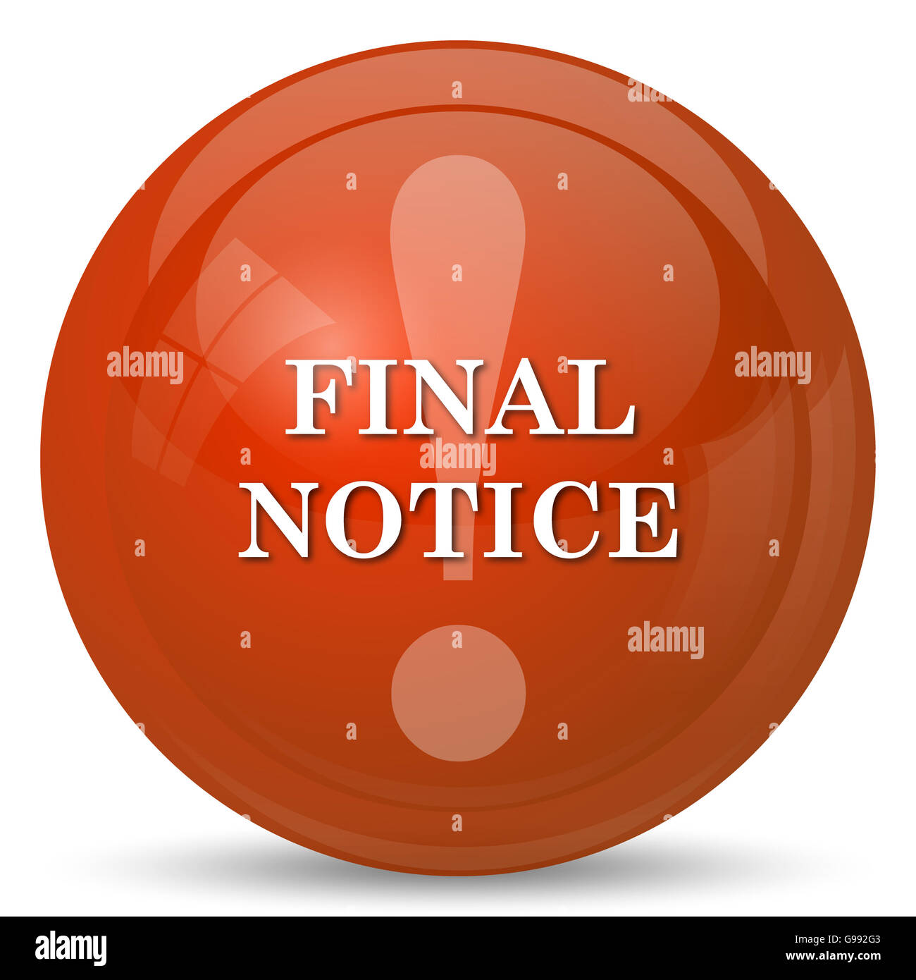 Final notice icon. Internet button on white background Stock Photo - Alamy