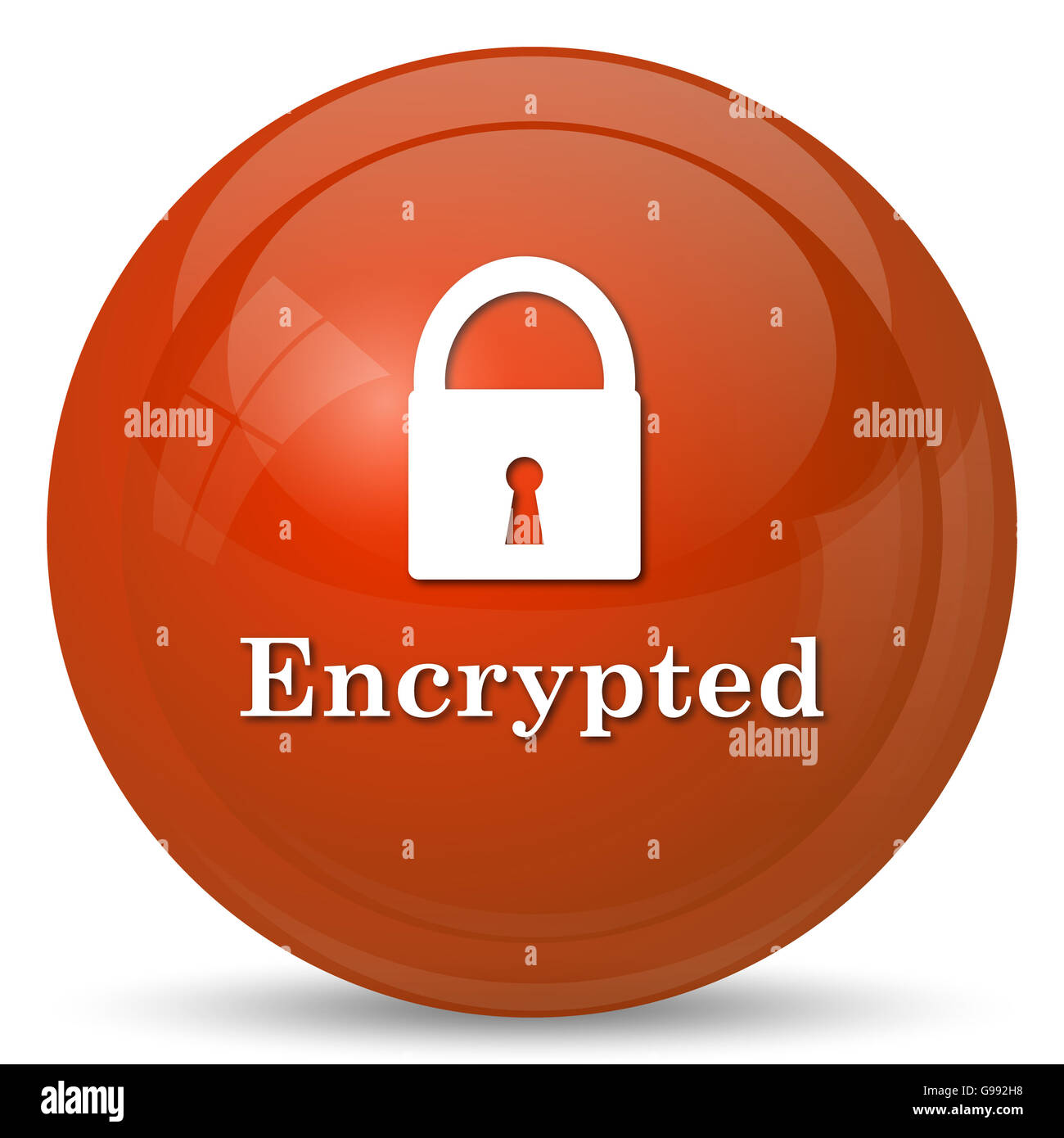 Encrypted icon. Internet button on white background Stock Photo - Alamy