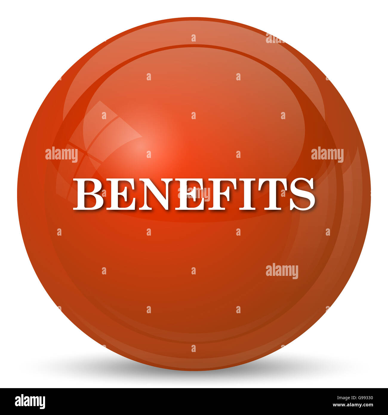 Benefits icon. Internet button on white background Stock Photo - Alamy