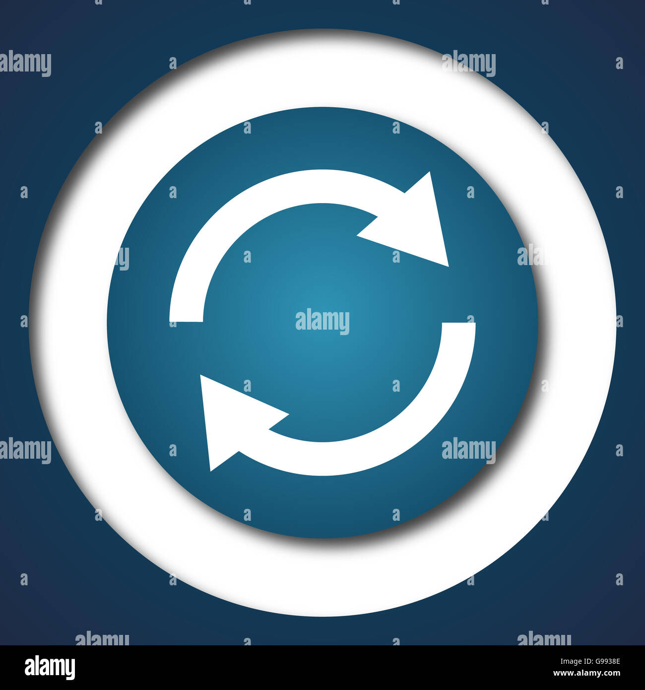 Reload two arrows icon. Internet button on white background Stock Photo ...