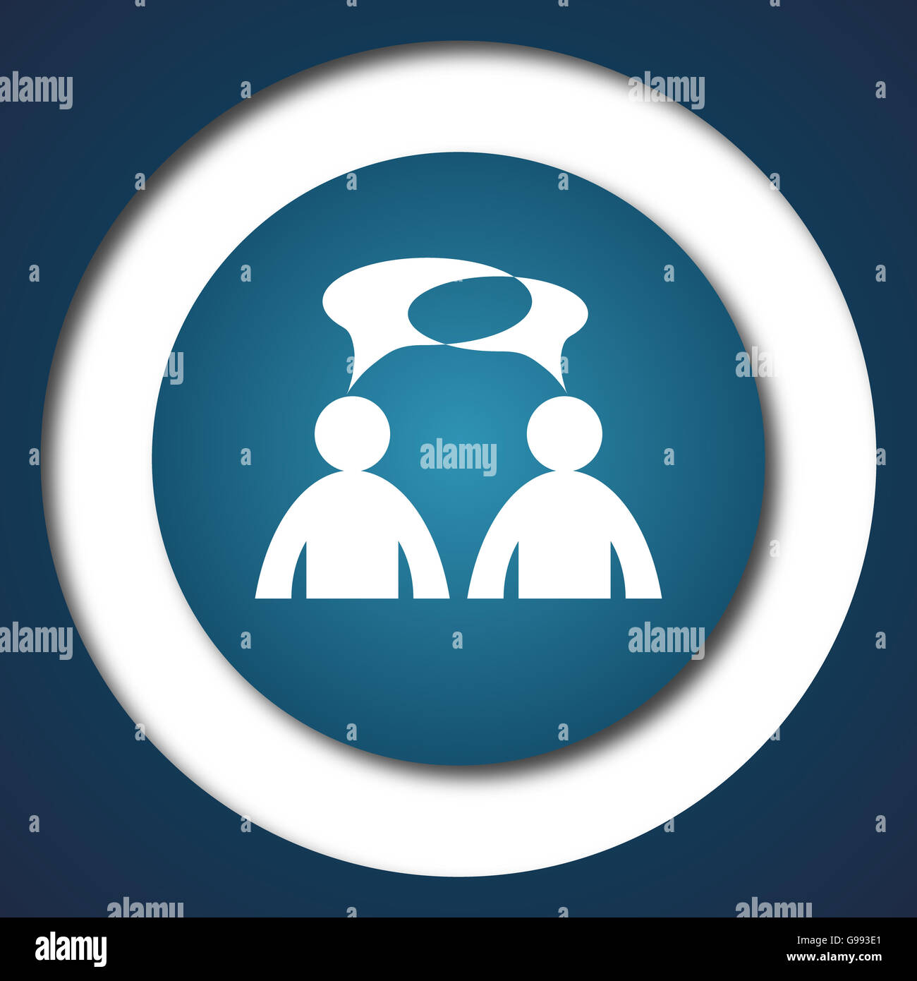 Comments icon. Internet button on white background. - men with bubbles ...