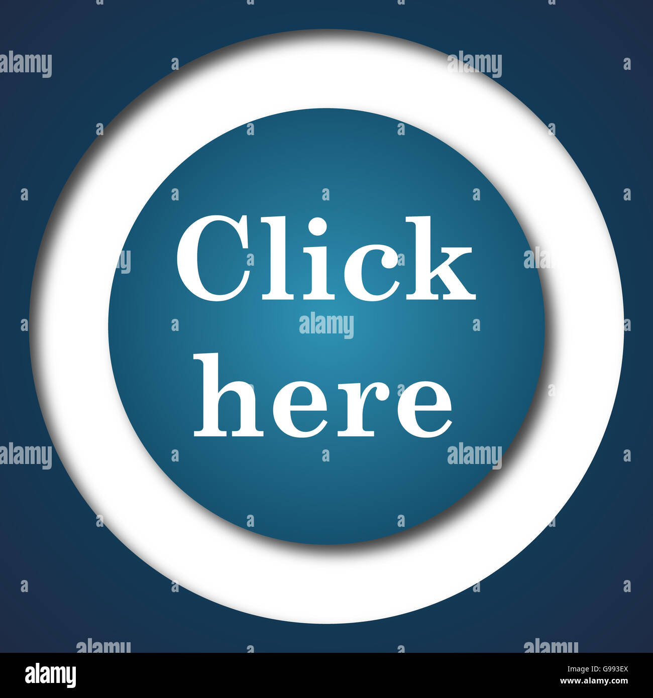 Click here icon. Internet button on white background Stock Photo - Alamy