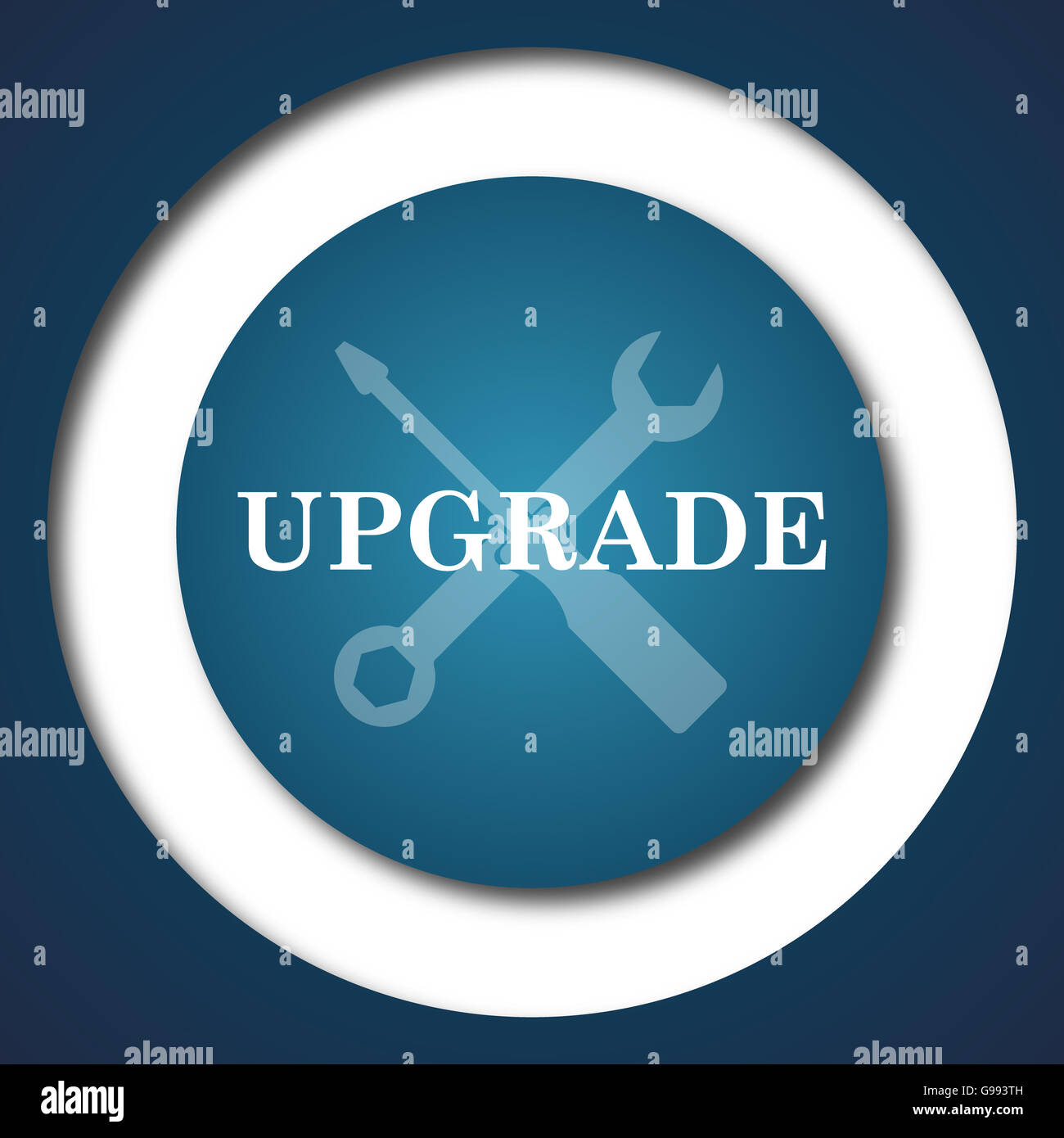 Upgrade icon. Internet button on white background Stock Photo - Alamy