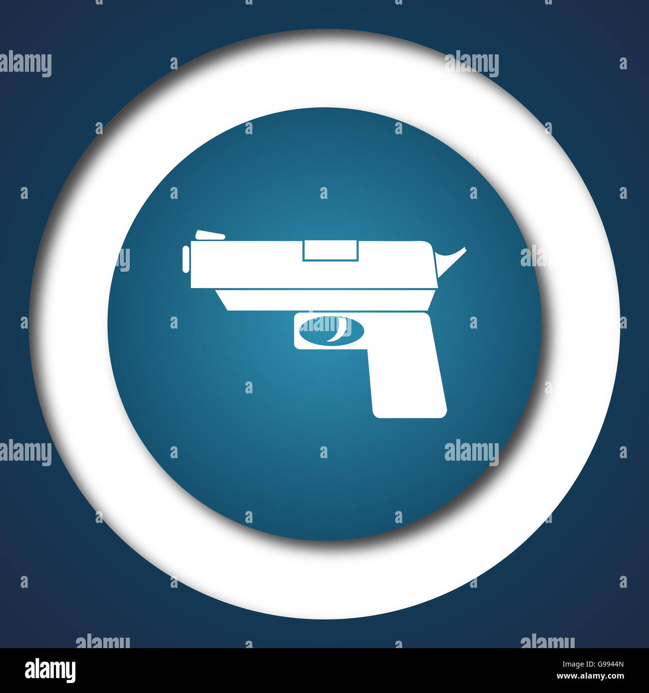 Gun icon. Internet button on white background Stock Photo - Alamy