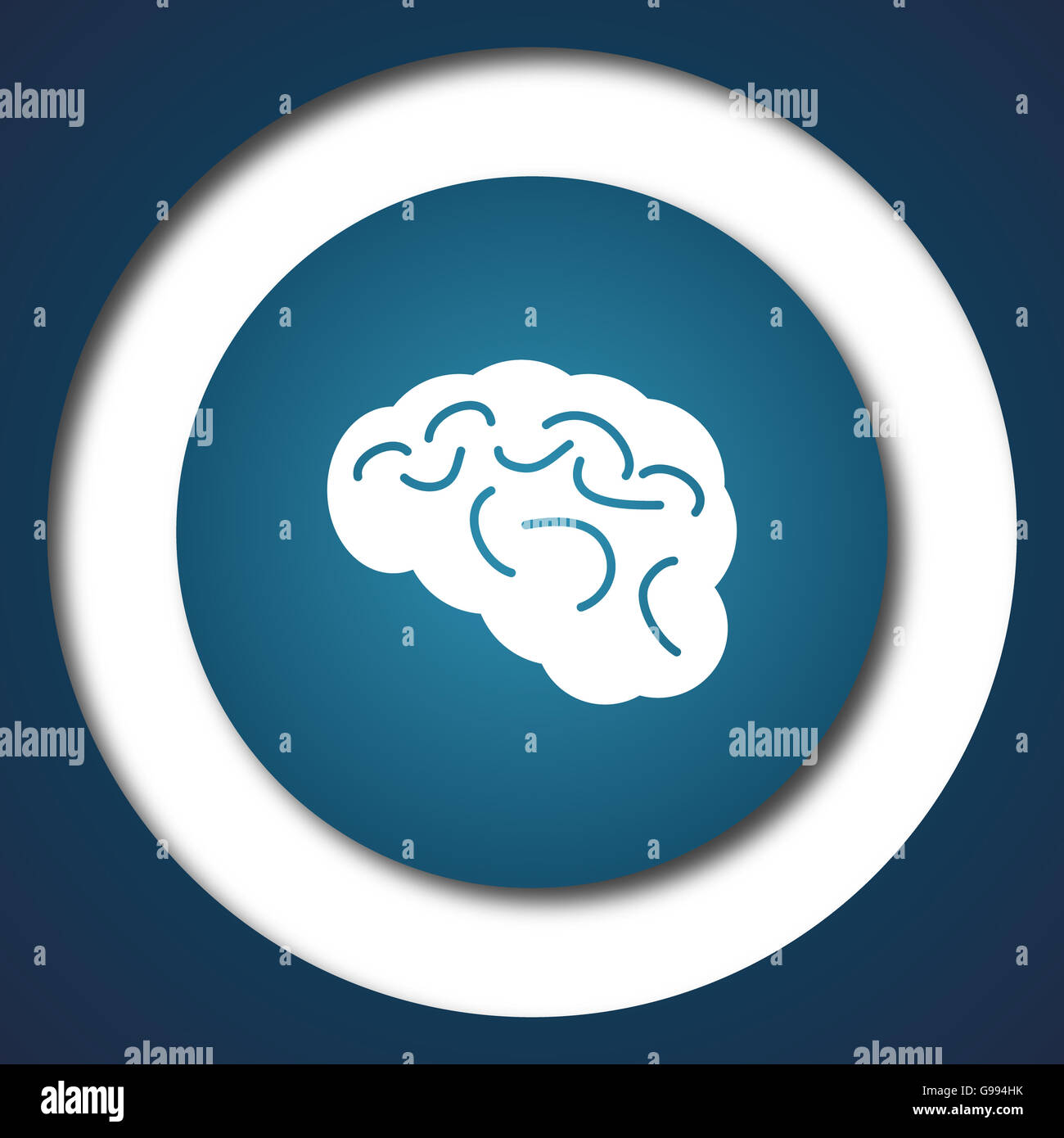 Brain icon. Internet button on white background Stock Photo - Alamy