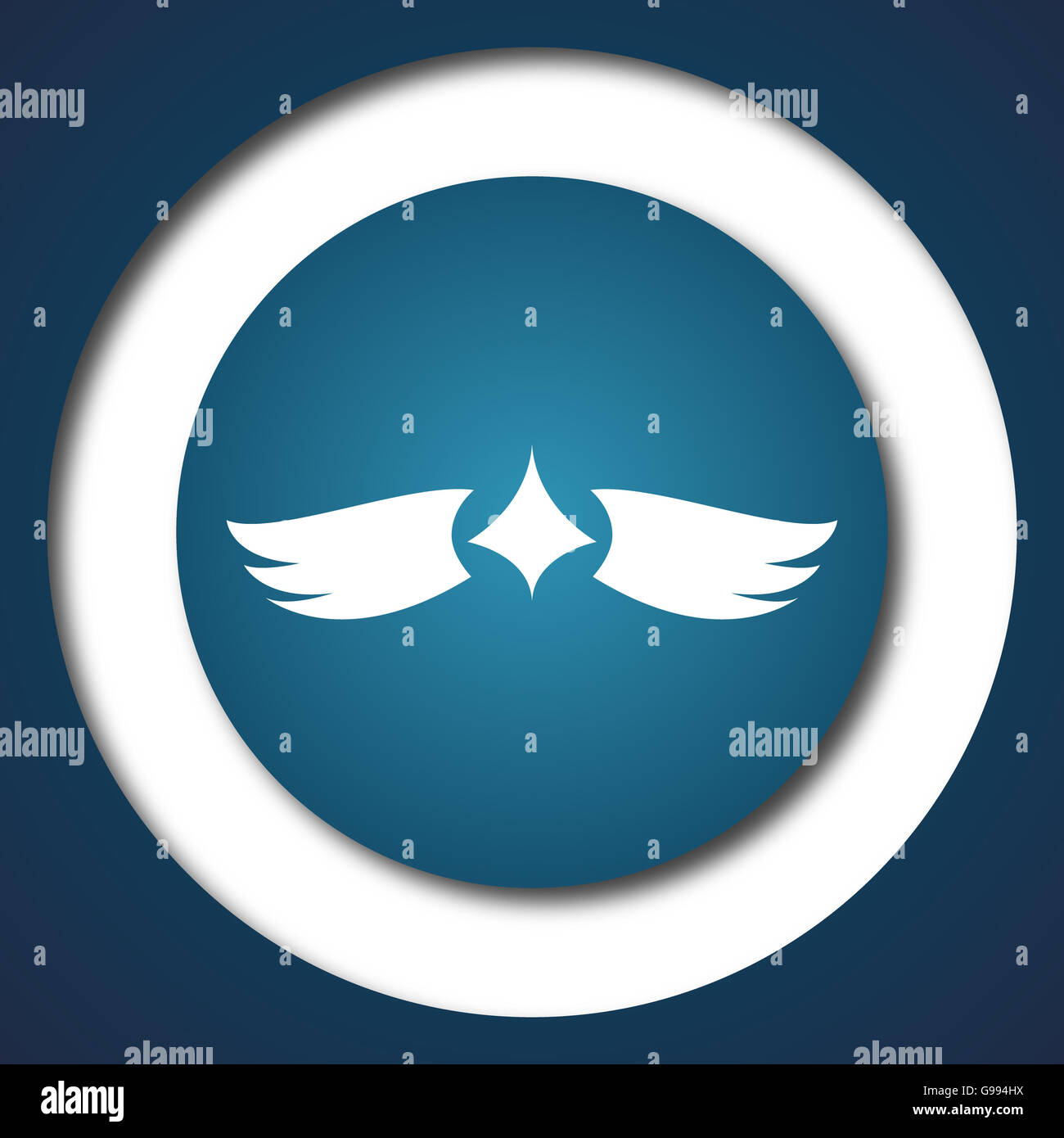 Wings icon. Internet button on white background Stock Photo - Alamy
