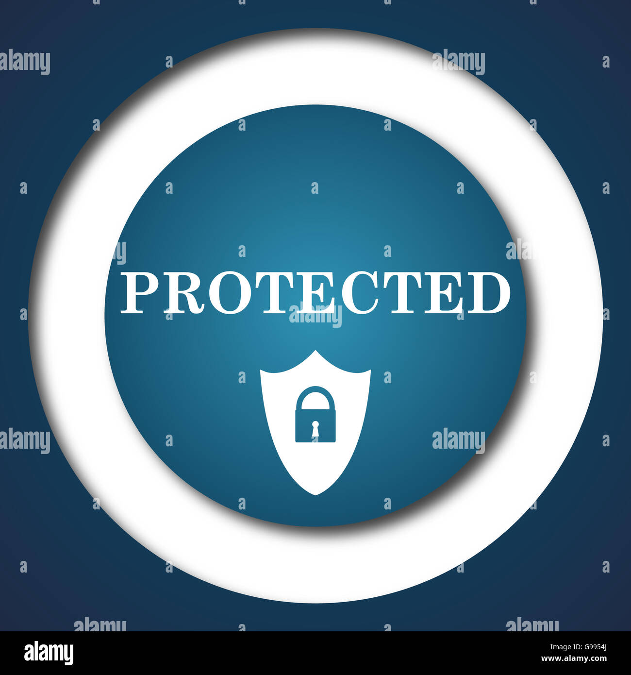 Protected icon. Internet button on white background Stock Photo - Alamy