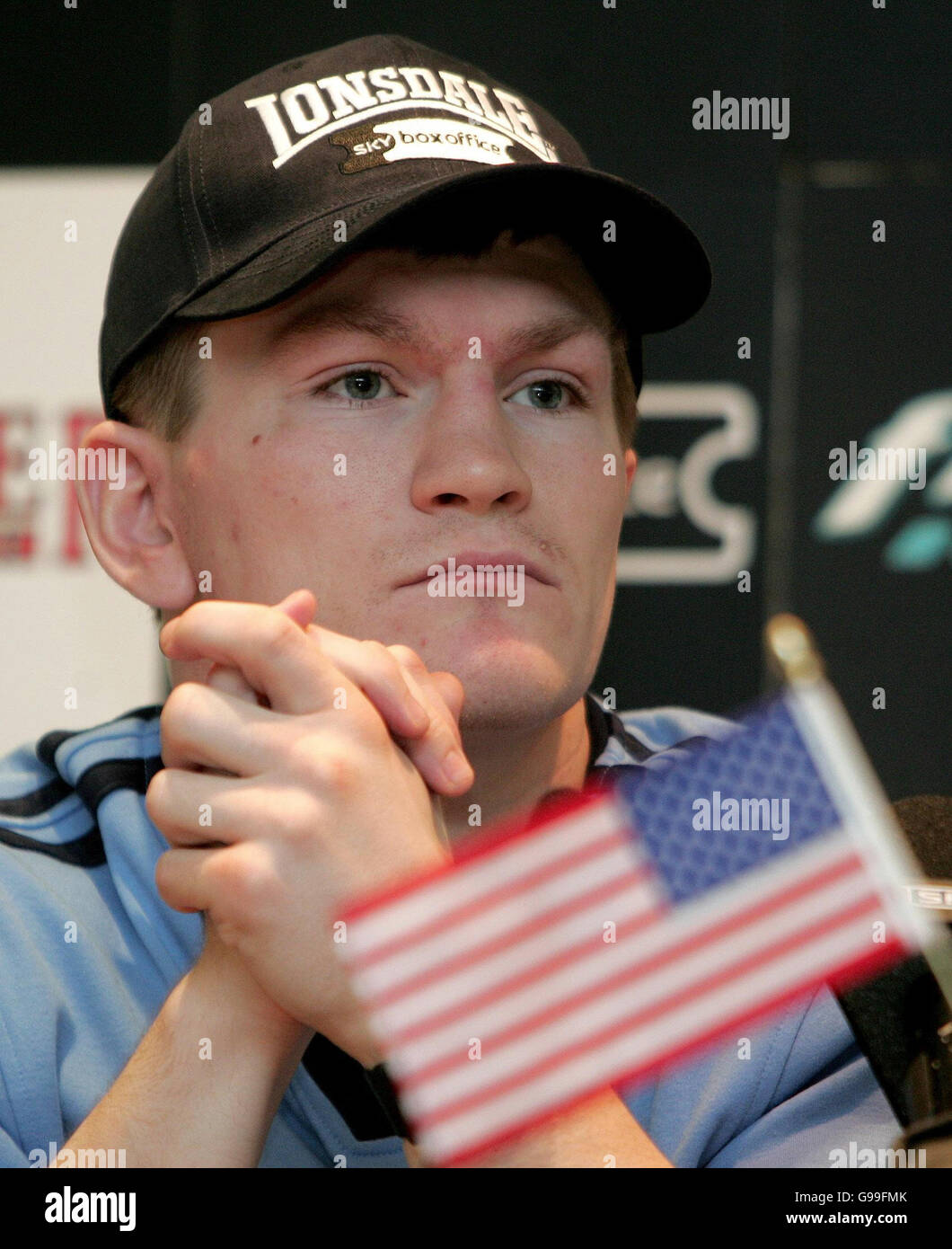 Ricky Hatton pictured during a press conference at the City of