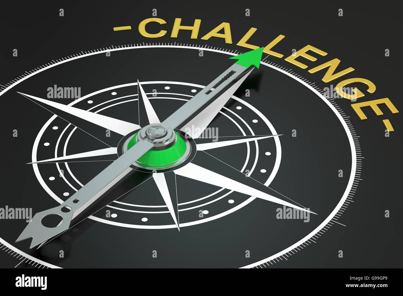 challenge compass concept, 3D rendering Stock Photo