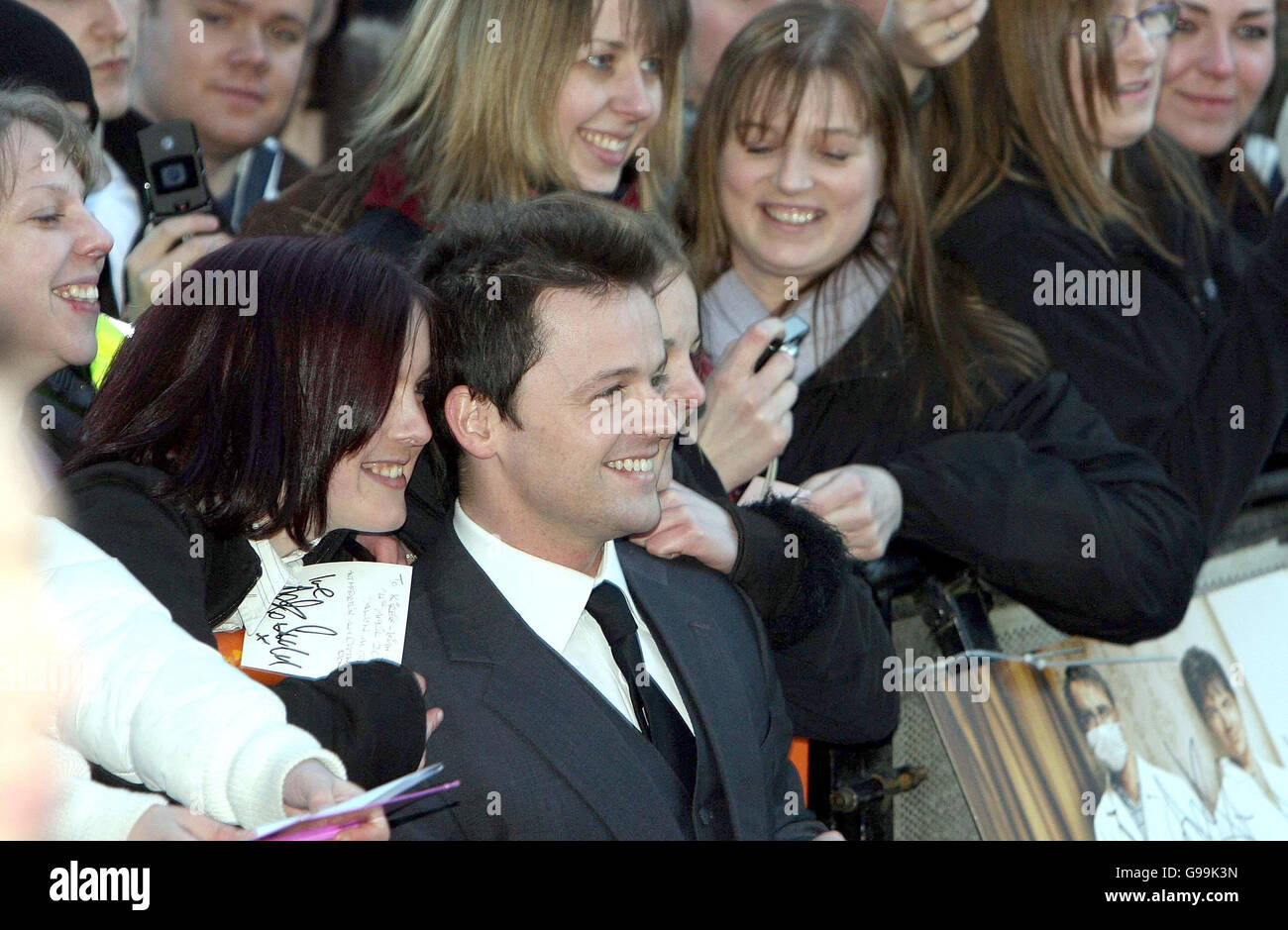 Declan Donnelly meets fans as Newcastle born duo Ant and Dec arrive at the Gate Cinema, in Newcastle, Tuesday 4th april 2006, for the northern premiere of their new film Allien Autopsy. See PA story SHOWBIZ AntDec. PRESS ASSOCIATION PHOTO. Picture credit should read: Owen Humphreys/PA Stock Photo