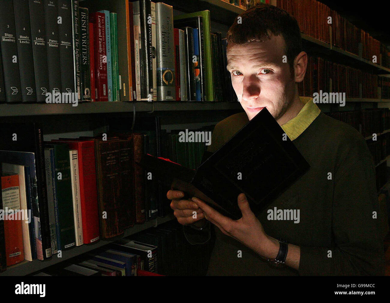Vampire enthusiast Brian Brennan gets a sneak peek at the collection of Lesley Sheperd after the family of the Bram Stoker enthusiast donated a significant collection of more than 250 books to Dublin City Libraries. Stock Photo