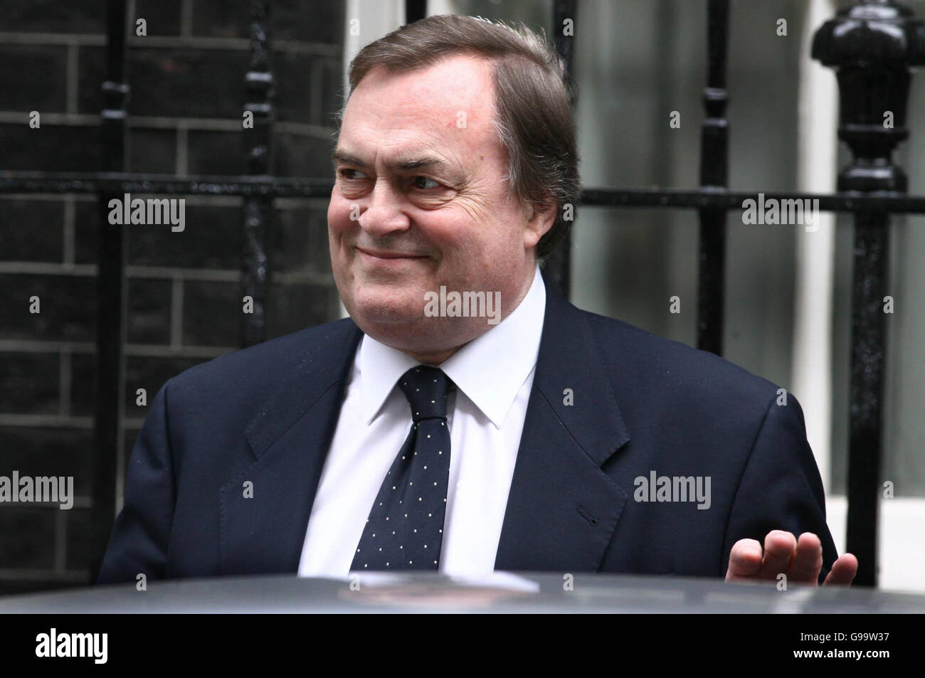 Deputy Prime Minister John Prescott leaves 10 Downing Street in central London after a cabinet meeting. Stock Photo