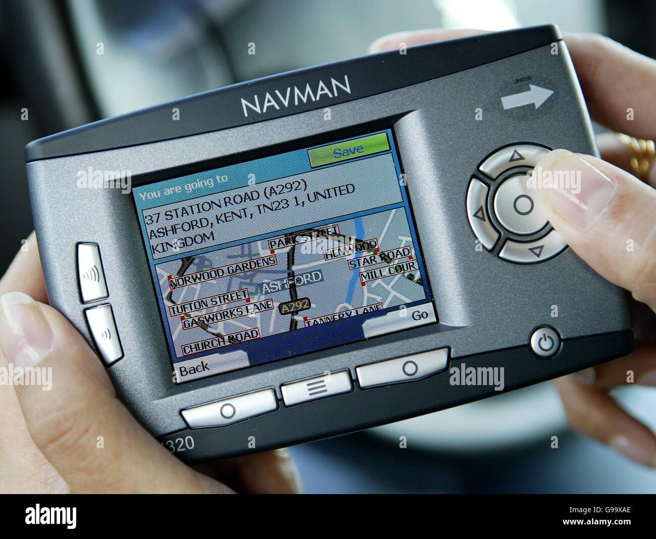 An in built satellite navigation system hires stock photography and