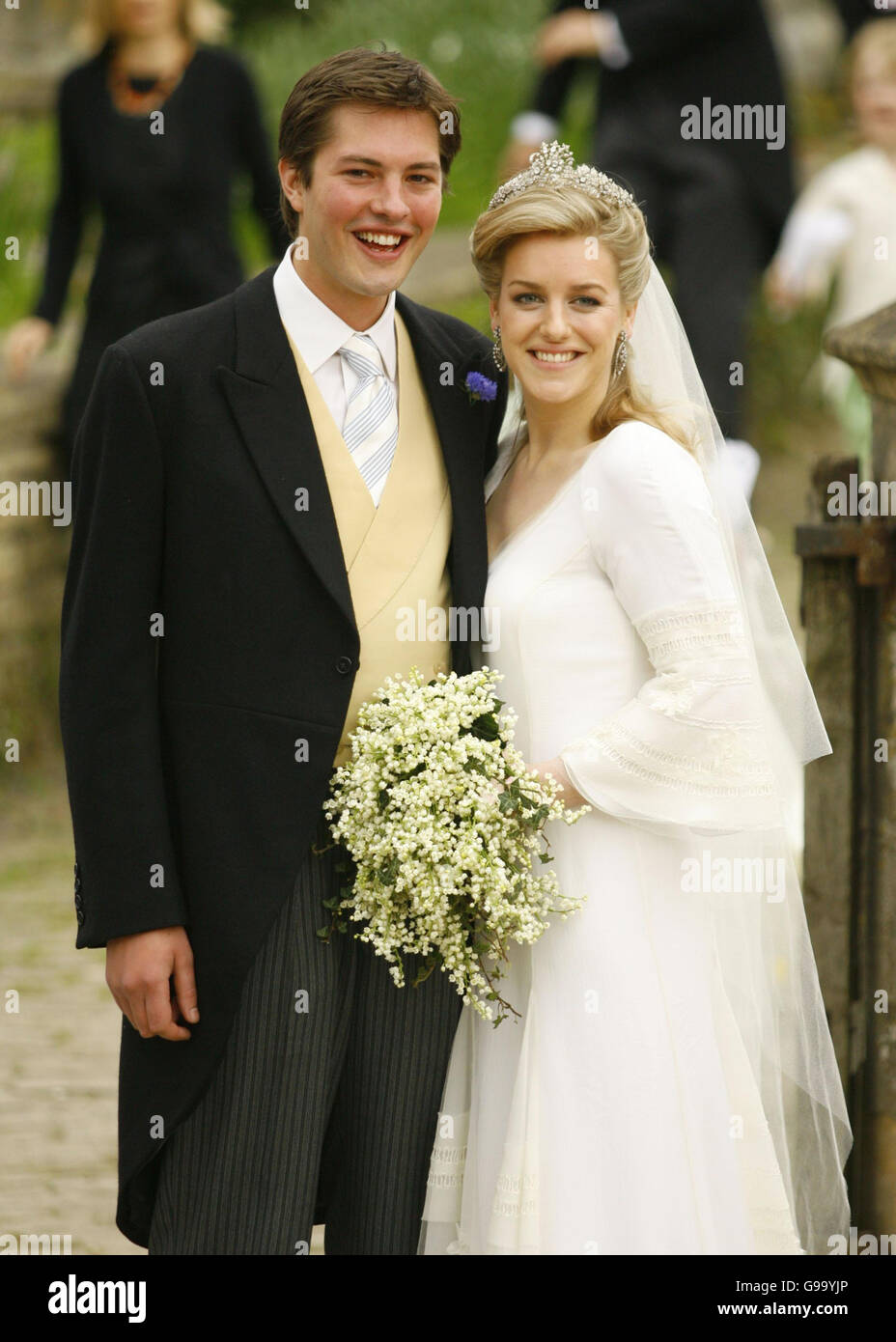 Laura Parker Bowles and her new husband Harry Lopes leave St Cyriac's  Church in Lacock, Wiltshire after their wedding Stock Photo - Alamy