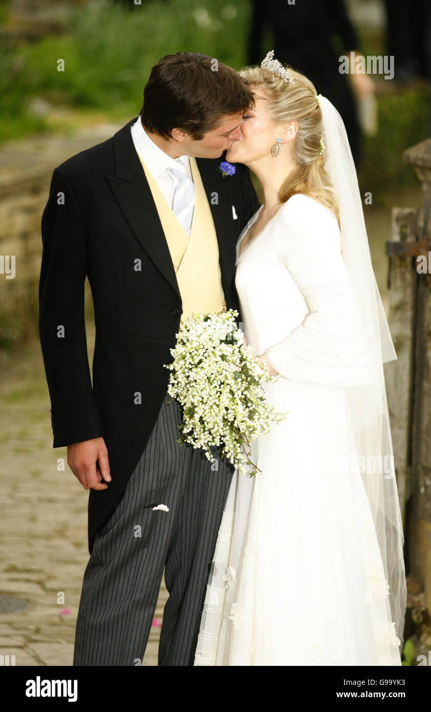 Laura Parker Bowles and her new husband Harry Lopes leave St Cyriac's ...