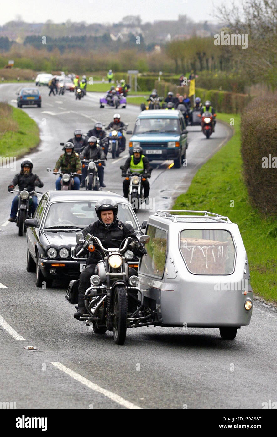 Biker Funeral - Donna Proctor - Cotswolds Stock Photo