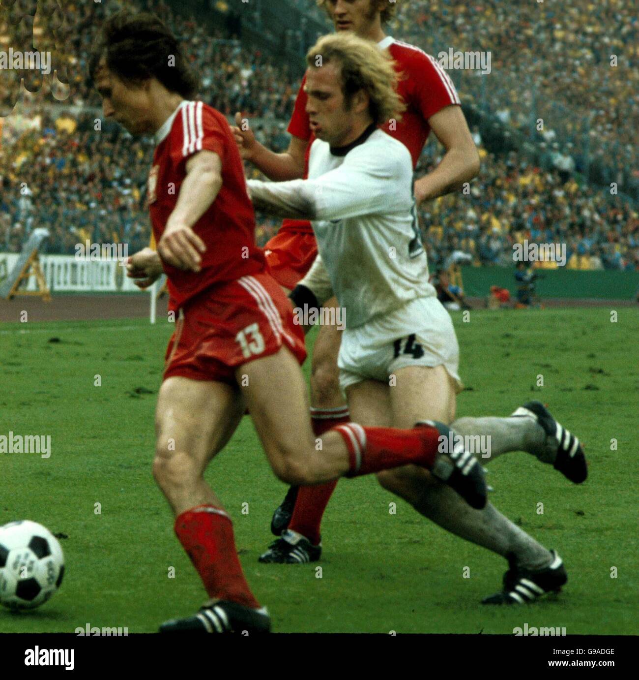 Soccer - World Cup 1974 West Germany - Second Round - West Germany v Poland - Waldstadion, Frankfurt Stock Photo