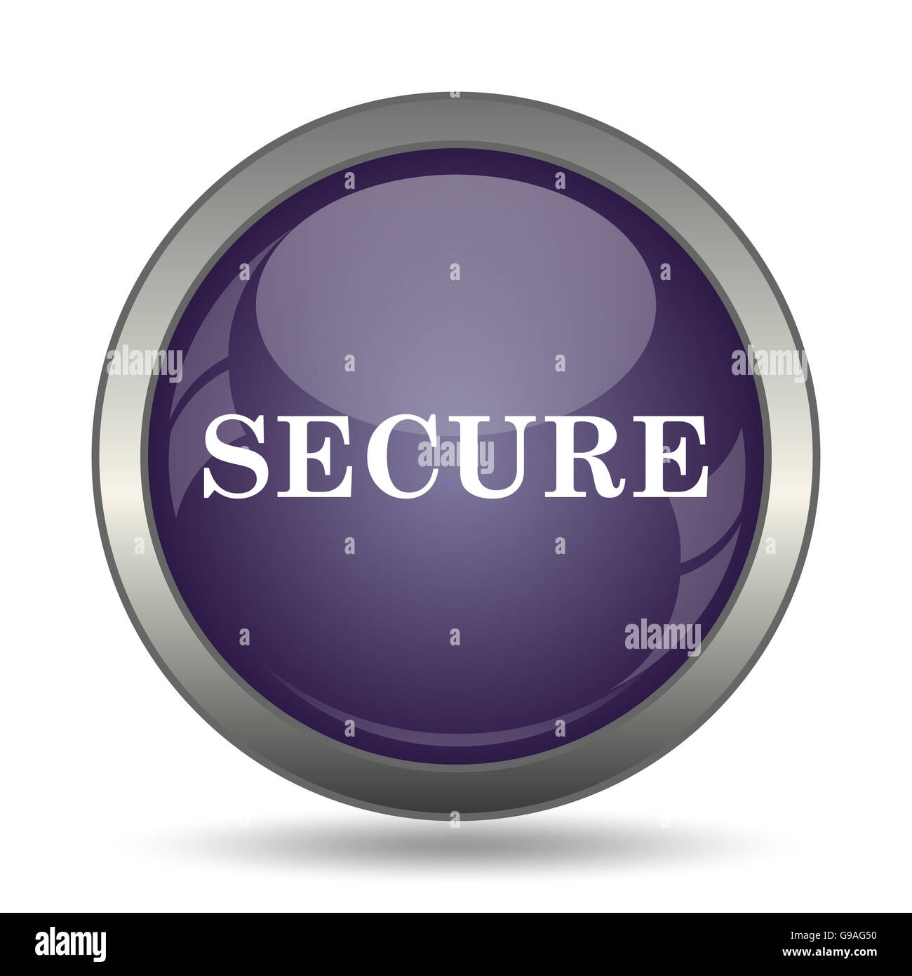 Secure icon. Internet button on white background Stock Photo - Alamy