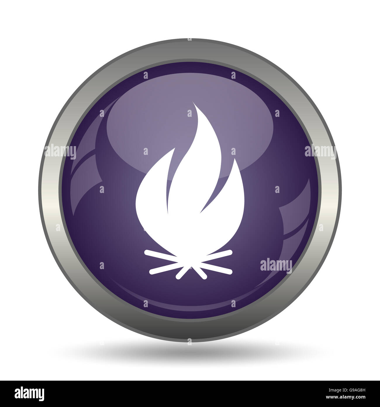 Fire icon. Internet button on white background Stock Photo - Alamy