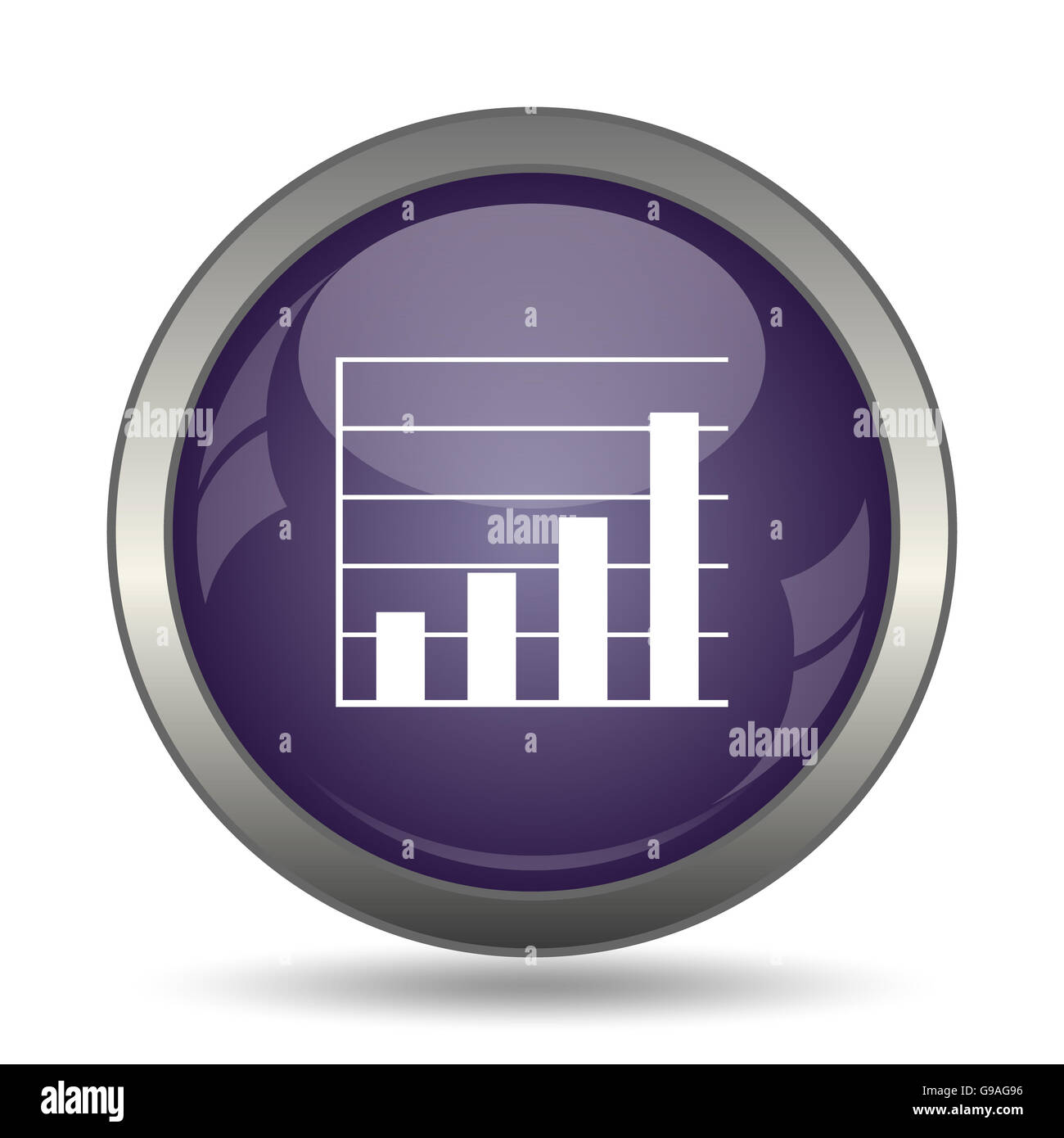 Chart bars icon. Internet button on white background Stock Photo - Alamy