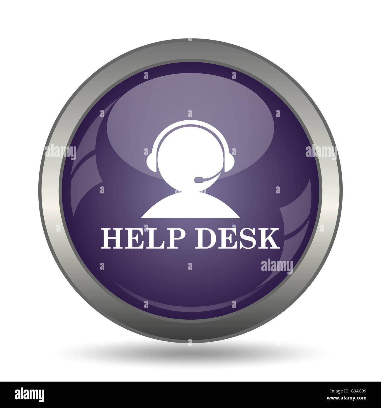 Helpdesk icon. Internet button on white background Stock Photo - Alamy