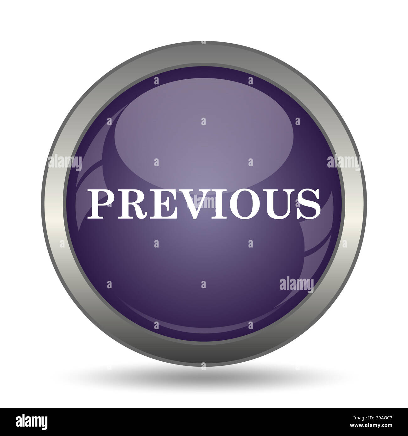 Previous icon. Internet button on white background Stock Photo - Alamy
