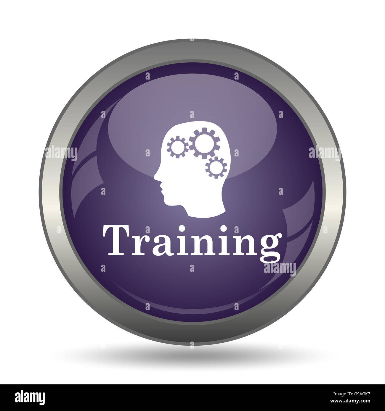 Training icon. Internet button on white background Stock Photo - Alamy