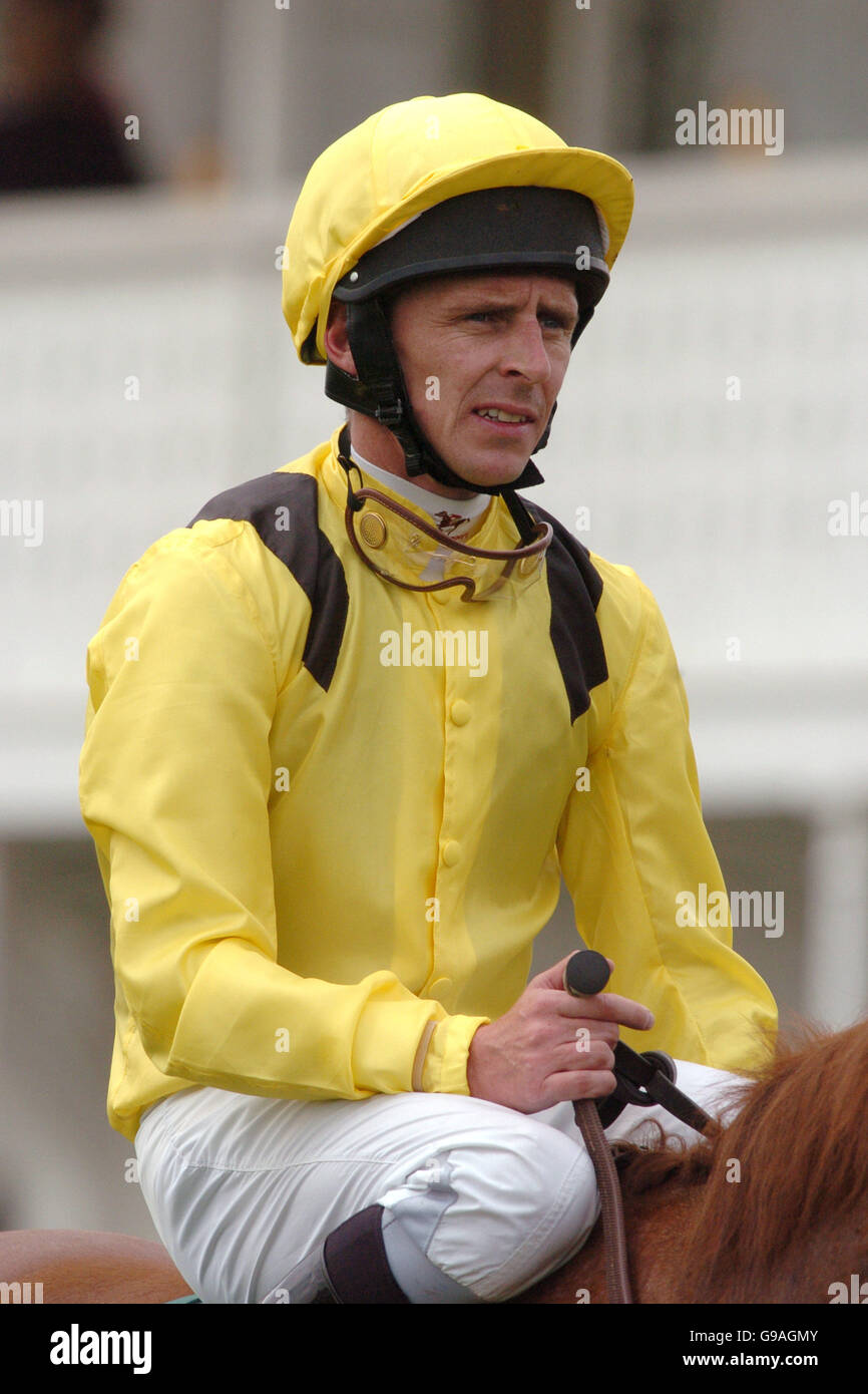 Hanoona ridden by T E Durcan after coming second in the Weatherbys Bank Blue Riband Trial Stakes Stock Photo