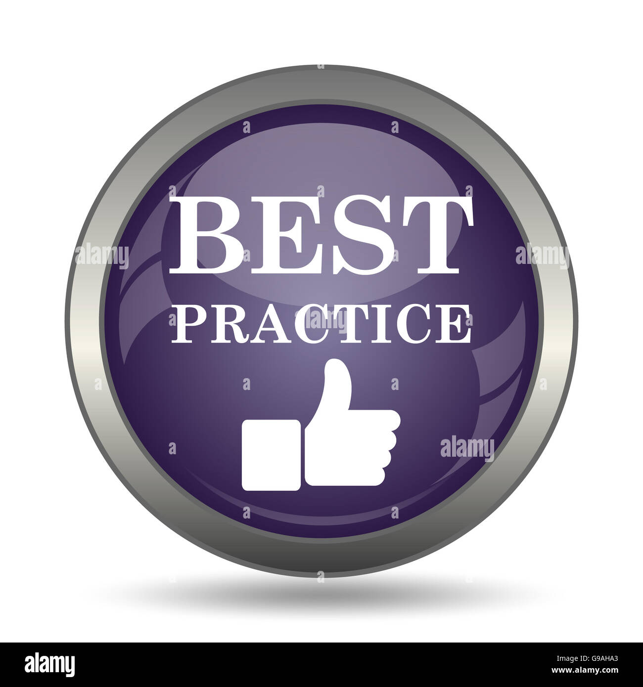 Best practice icon. Internet button on white background Stock Photo - Alamy