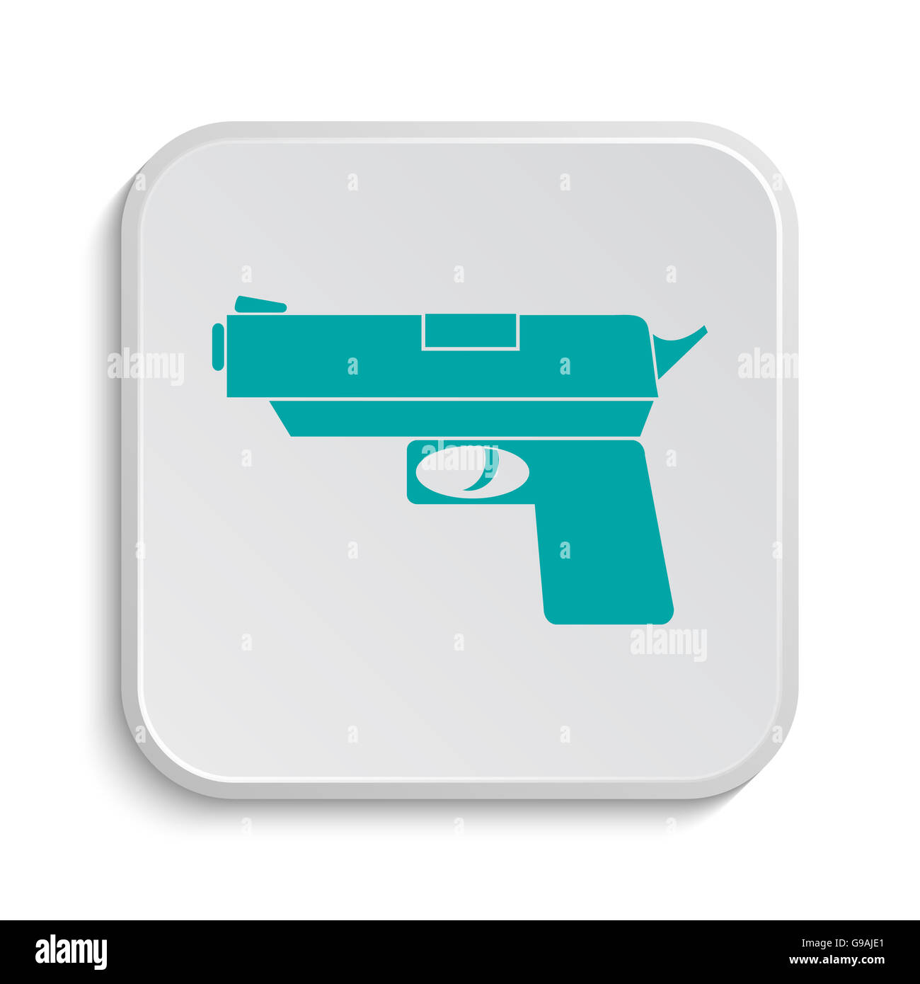 Gun icon. Internet button on white background Stock Photo - Alamy
