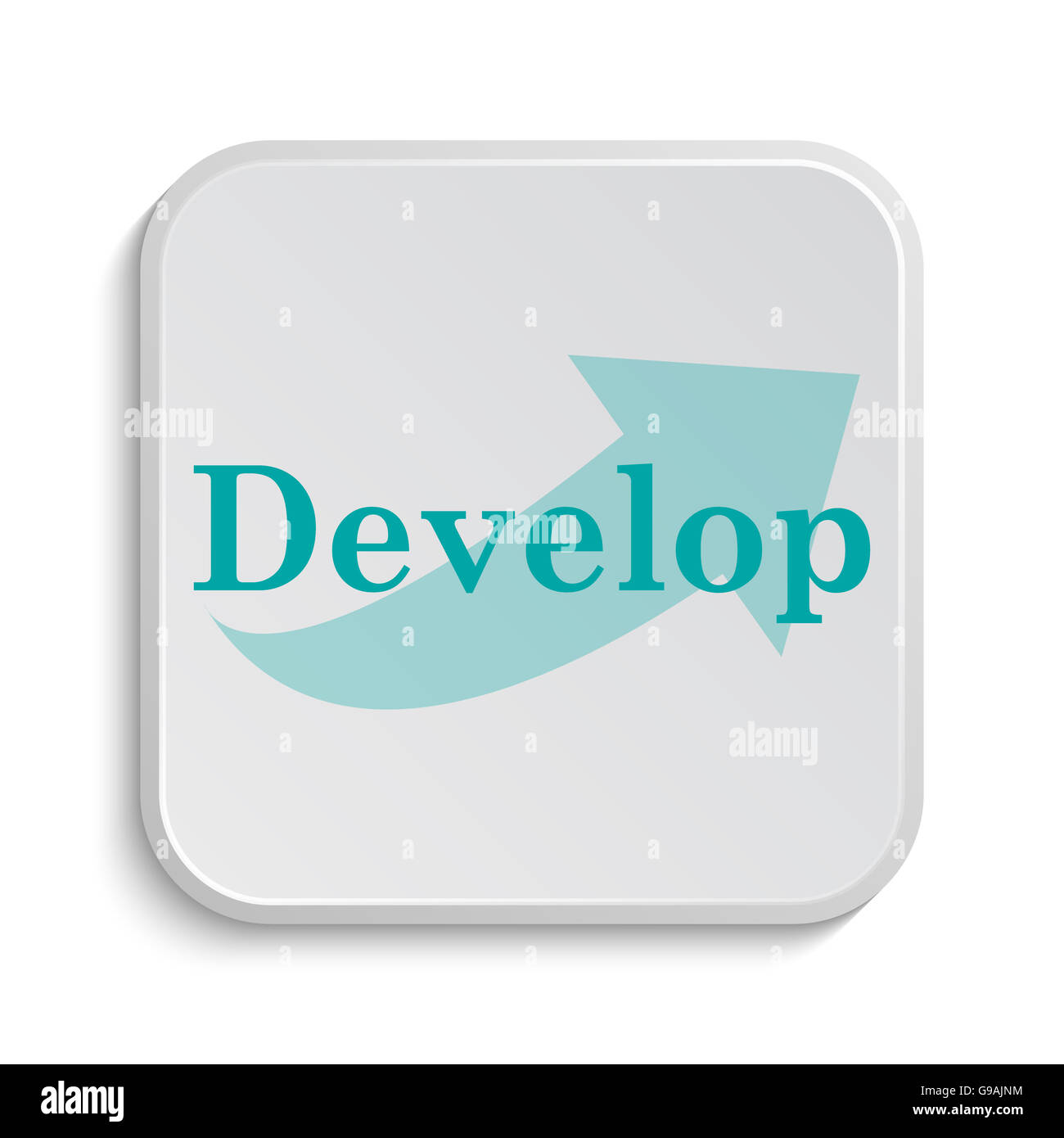 Develop icon. Internet button on white background Stock Photo - Alamy