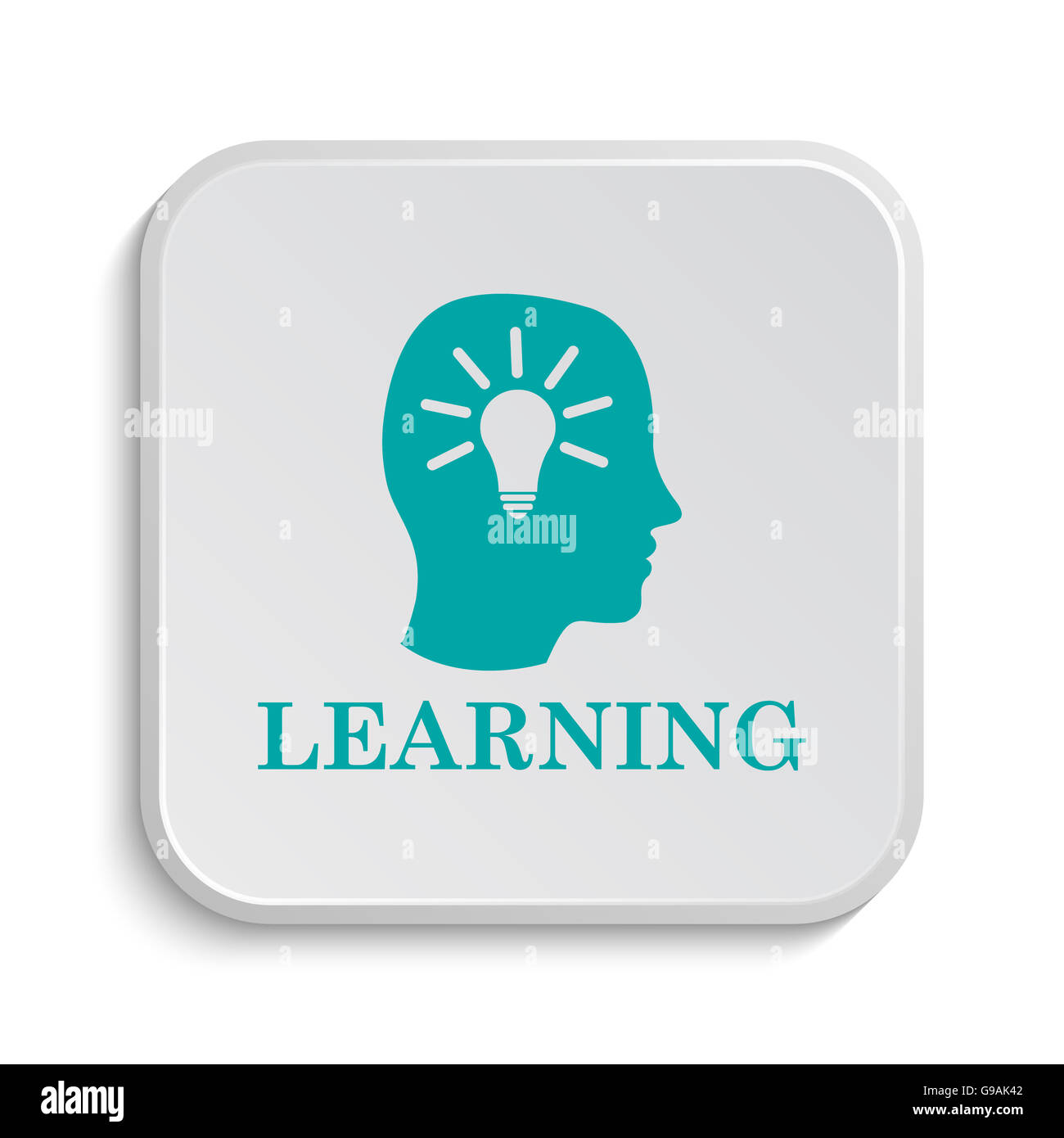 Learning icon. Internet button on white background Stock Photo - Alamy