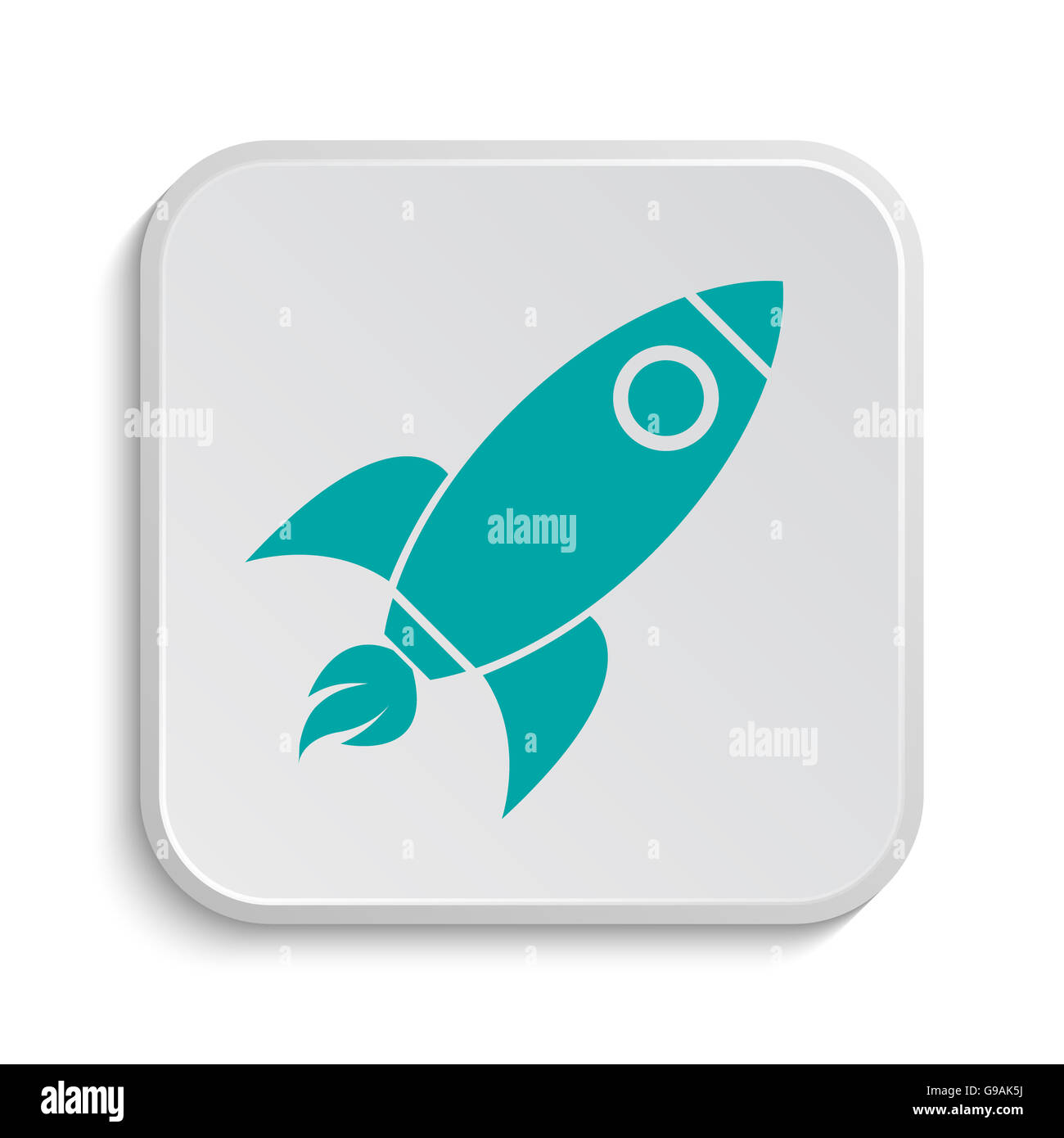 Rocket icon. Internet button on white background Stock Photo - Alamy