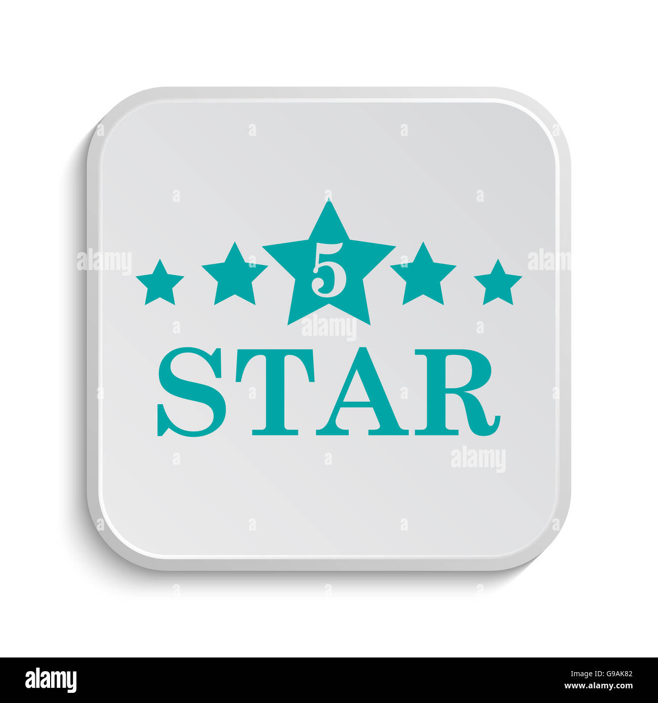Red 5 STAR RATED Rubber Stamp Illustration On White Background