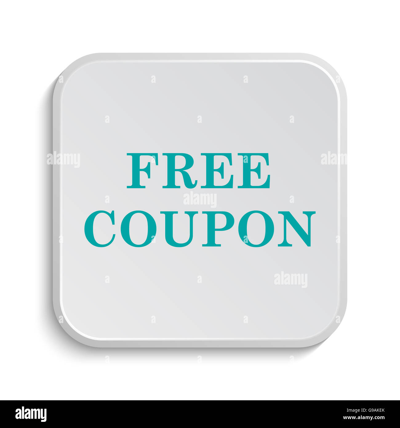 Free coupon icon. Internet button on white background. Stock Photo