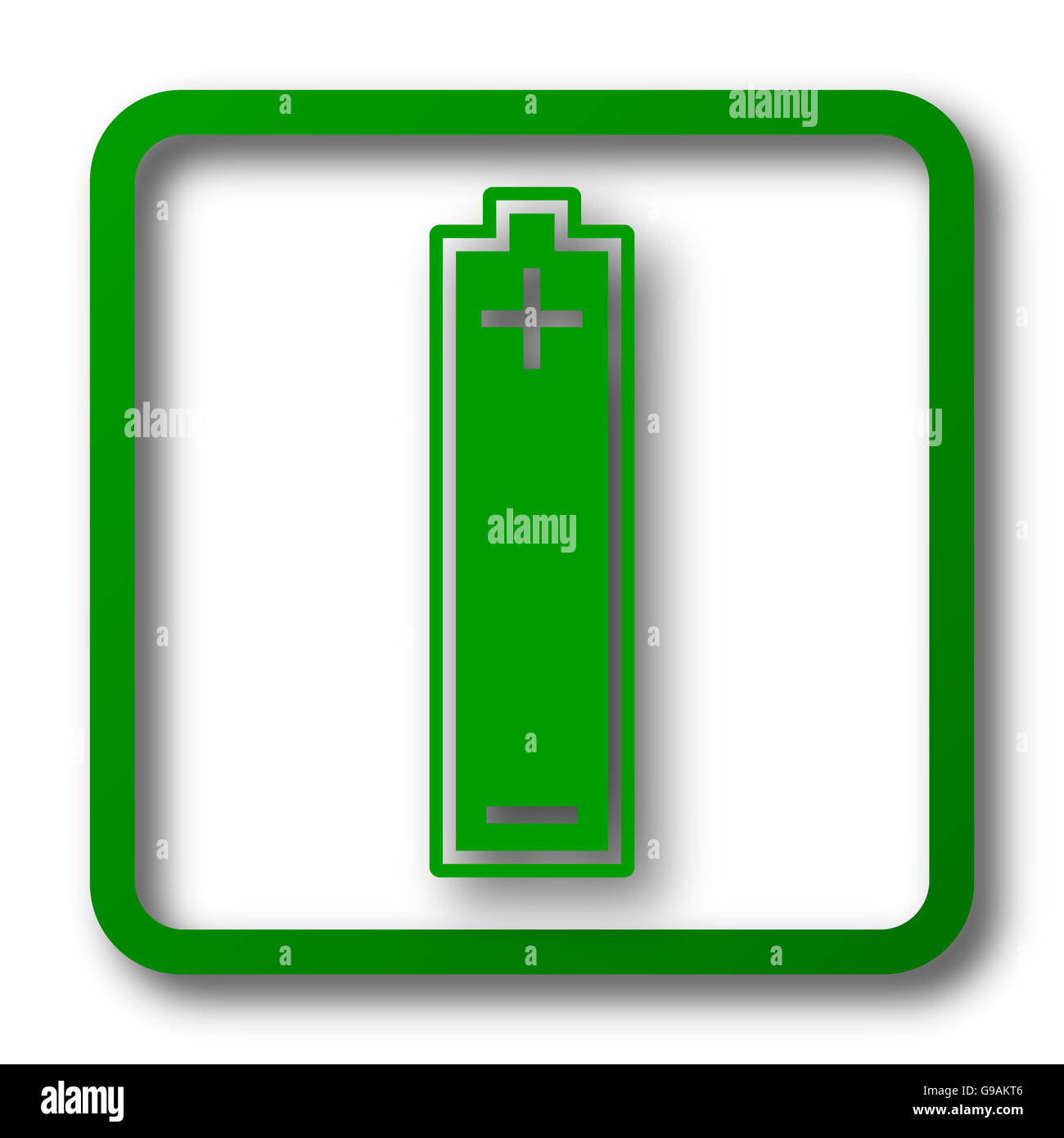 Battery icon. Internet button on white background Stock Photo - Alamy