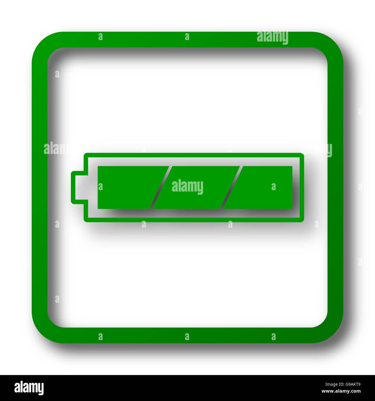 Fully charged battery icon. Internet button on white background Stock ...