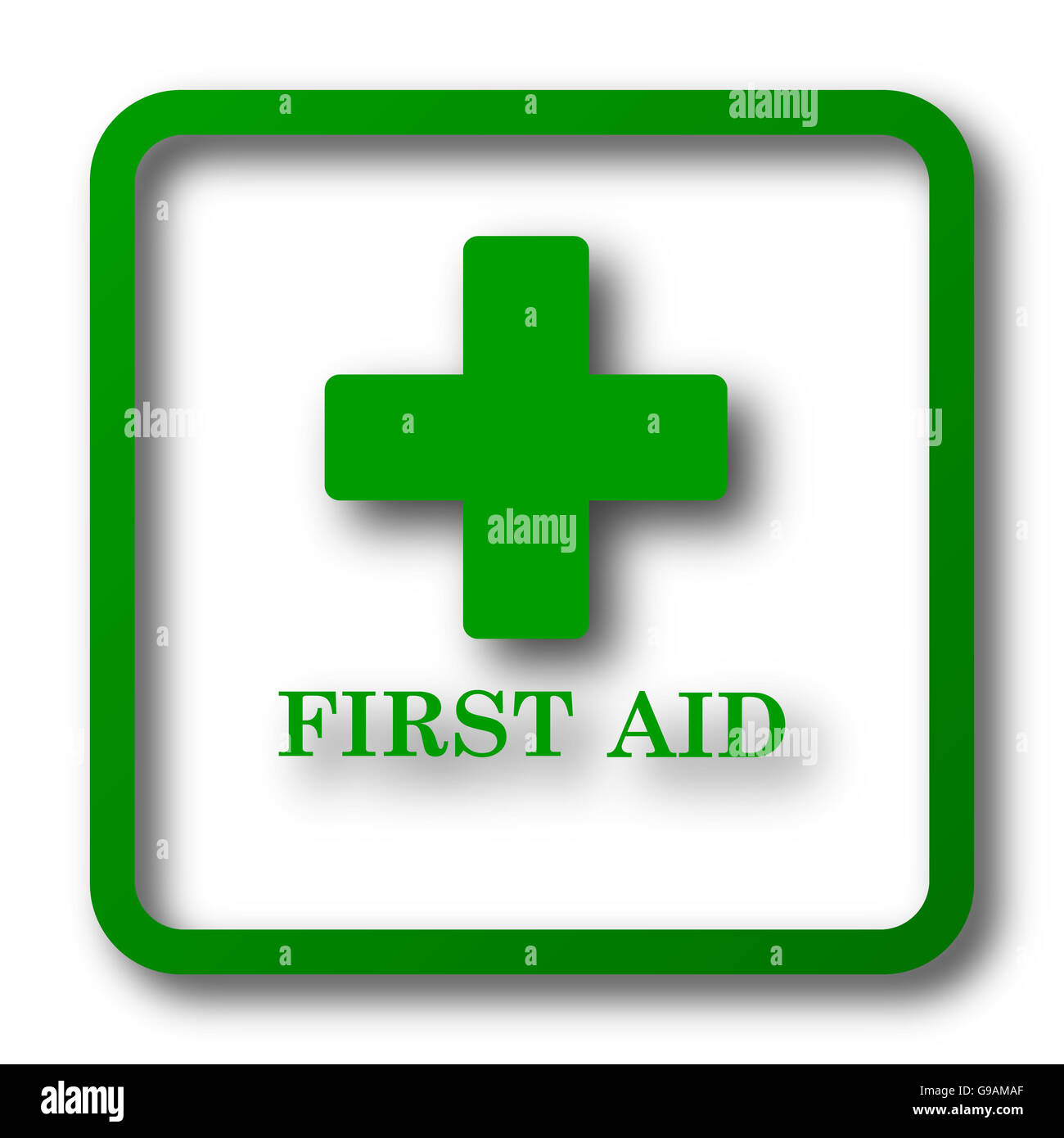 First aid icon. Internet button on white background Stock Photo - Alamy