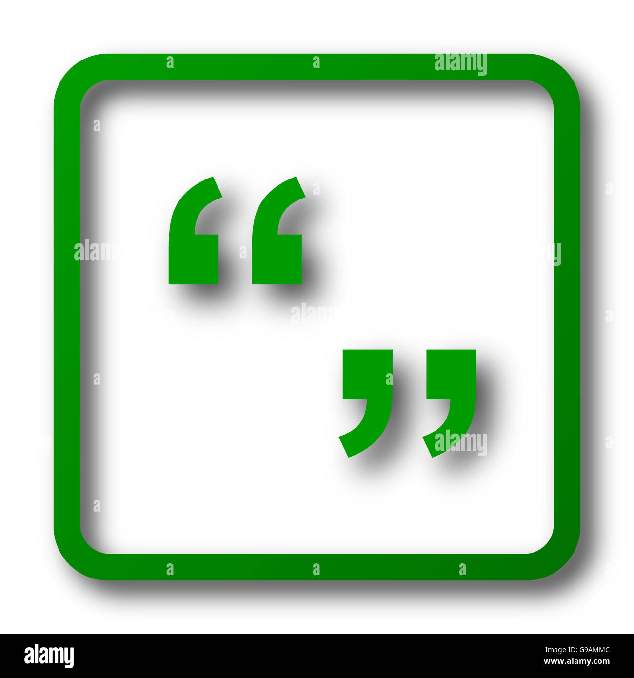 Quotation marks icon. Internet button on white background Stock Photo ...